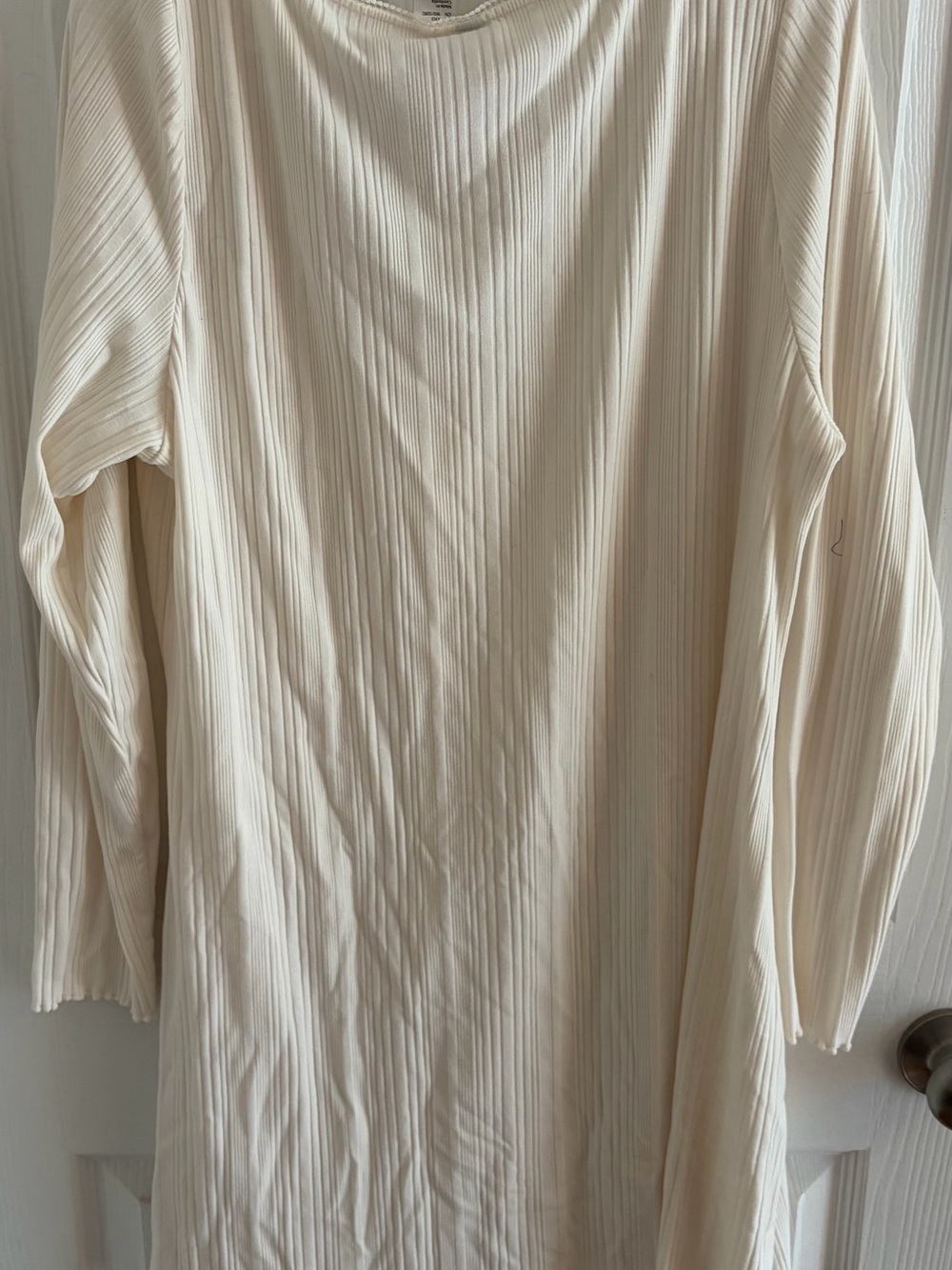 Divided Cream Ribbed Button-Front Long Sleeve Dress - Picture 2 of 3